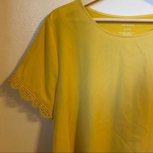 Van Heusen | Lace Sleeve Mixed Material Top